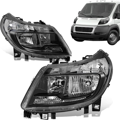 Headlights w/DRL Set of 2 for Dodge Ram ProMaster 1500/2500/3500 (2014–2022)