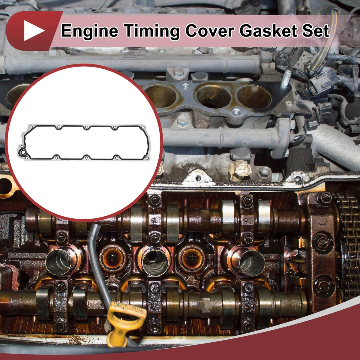 Engine Timing Cover Gasket Set for Chevrolet 4.8L 5.3L 6.0L 6.2L (2000–2023)