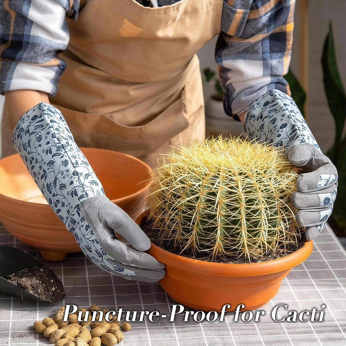 Gardening Gloves for Women - Long Sleeve Protective Yard Gloves