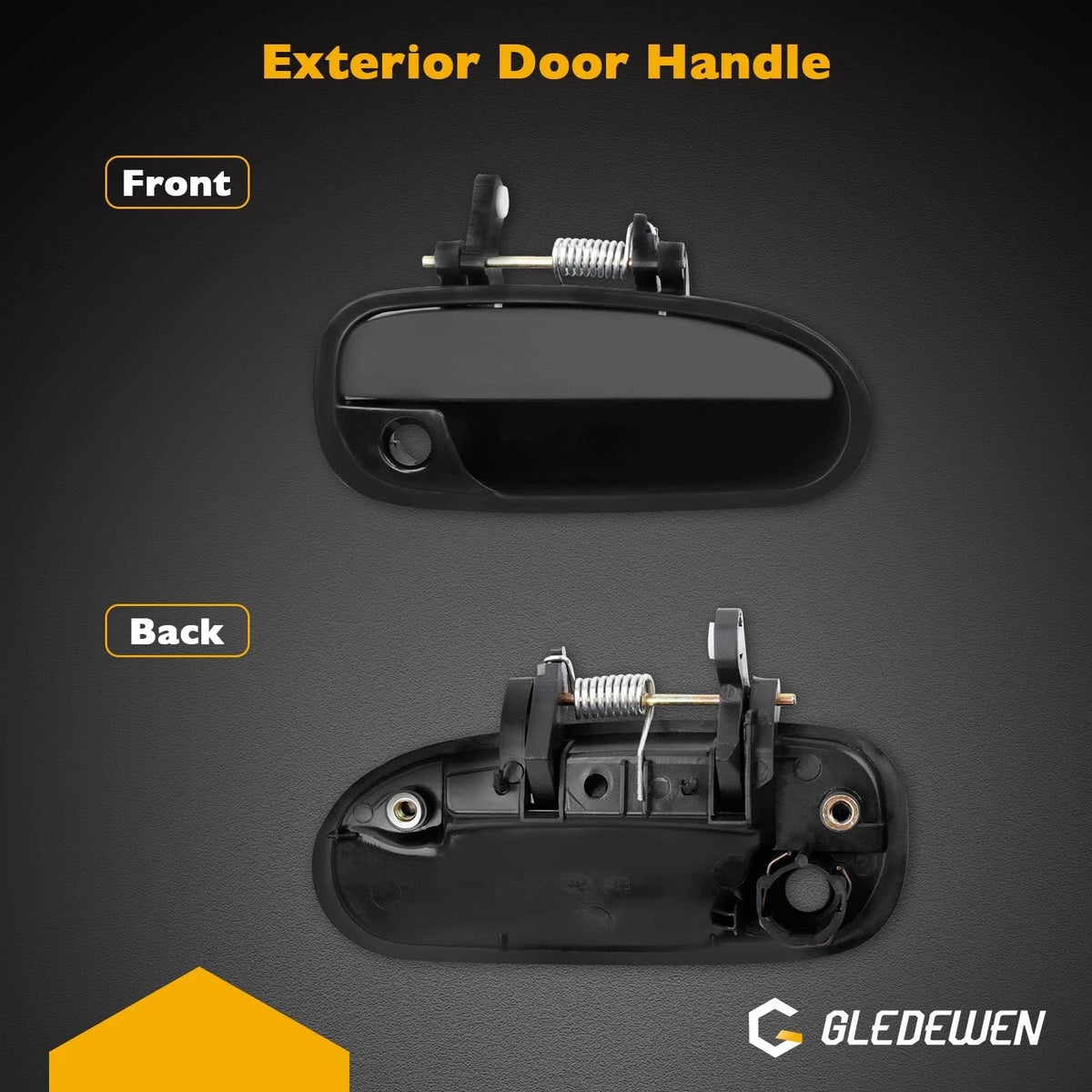 2X Exterior Door Handle for - Black