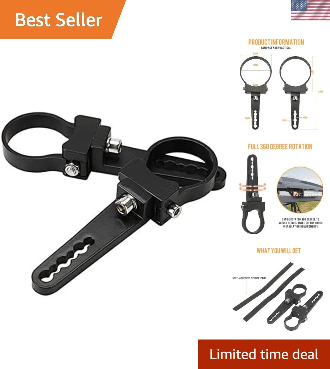 2-Piece Light Bar Mounting Set for Off-Road Vehicles