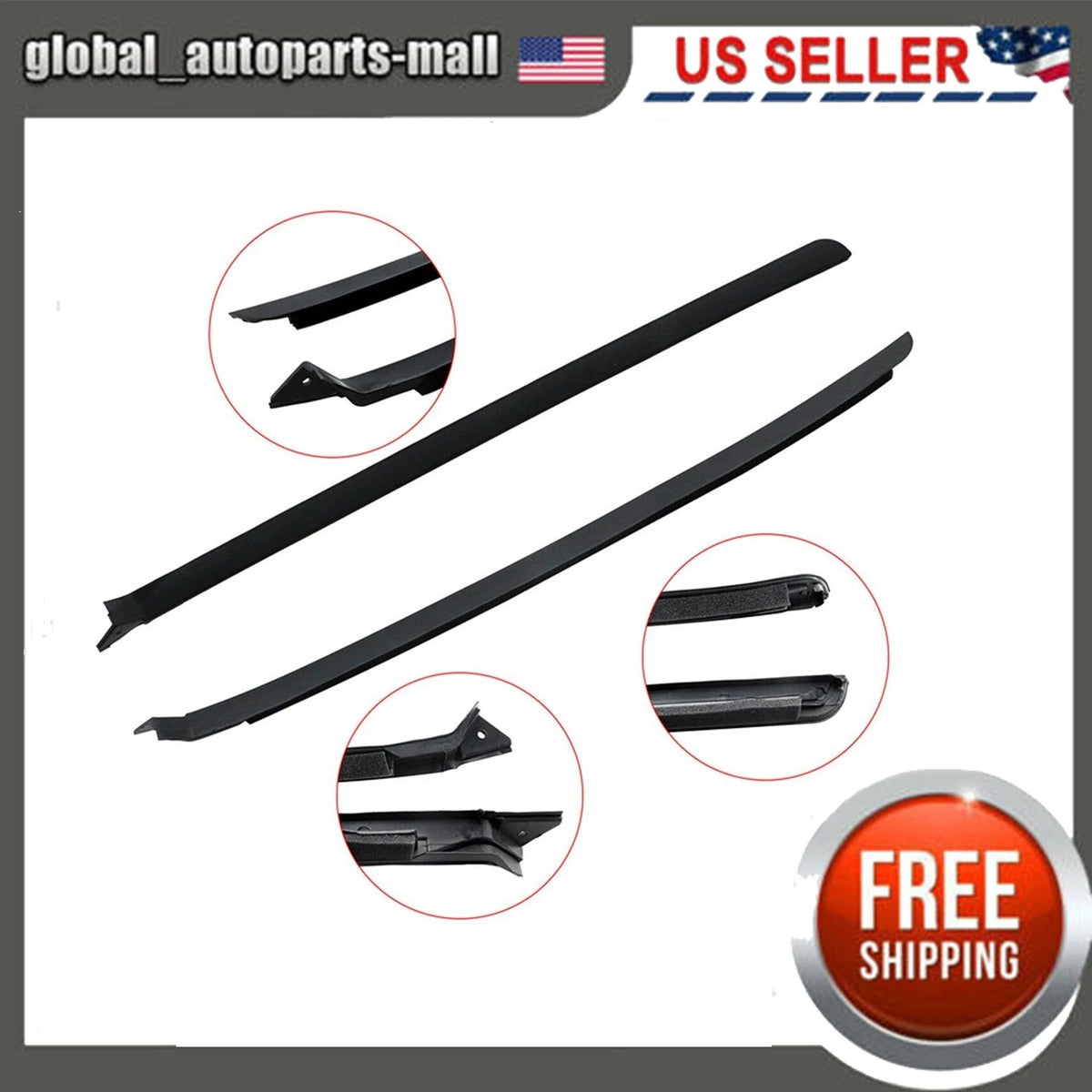 Pair Windshield Pillar Molding for Chrysler 300 Dodge Magnum Charger (2005–2008) 04805889AC 04805888AC