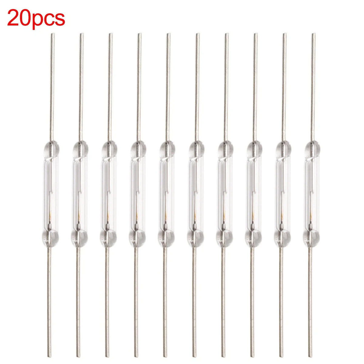 20PCS Magnetic Glass Reed Switch 2x14mm Normally Open 2-Pin Low Voltage