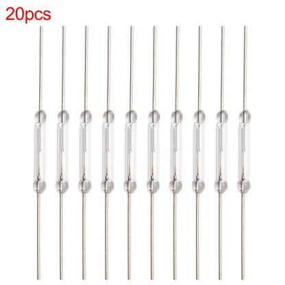 20PCS Magnetic Glass Reed Switch 2x14mm Normally Open 2-Pin Low Voltage