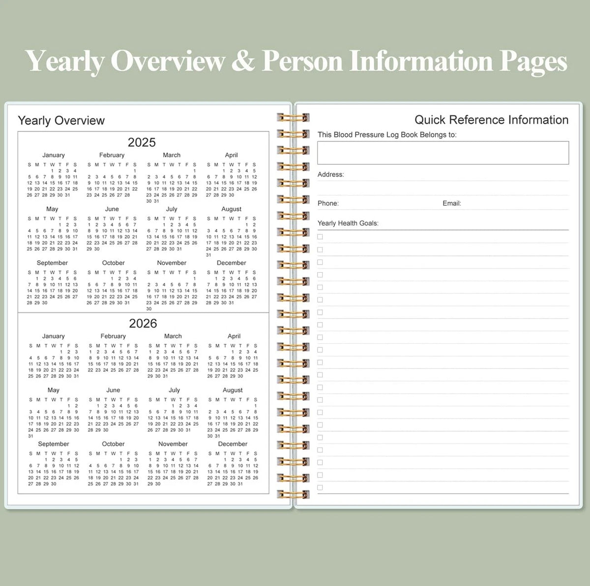 Blood Pressure Log Book for Daily Monitoring (Green)