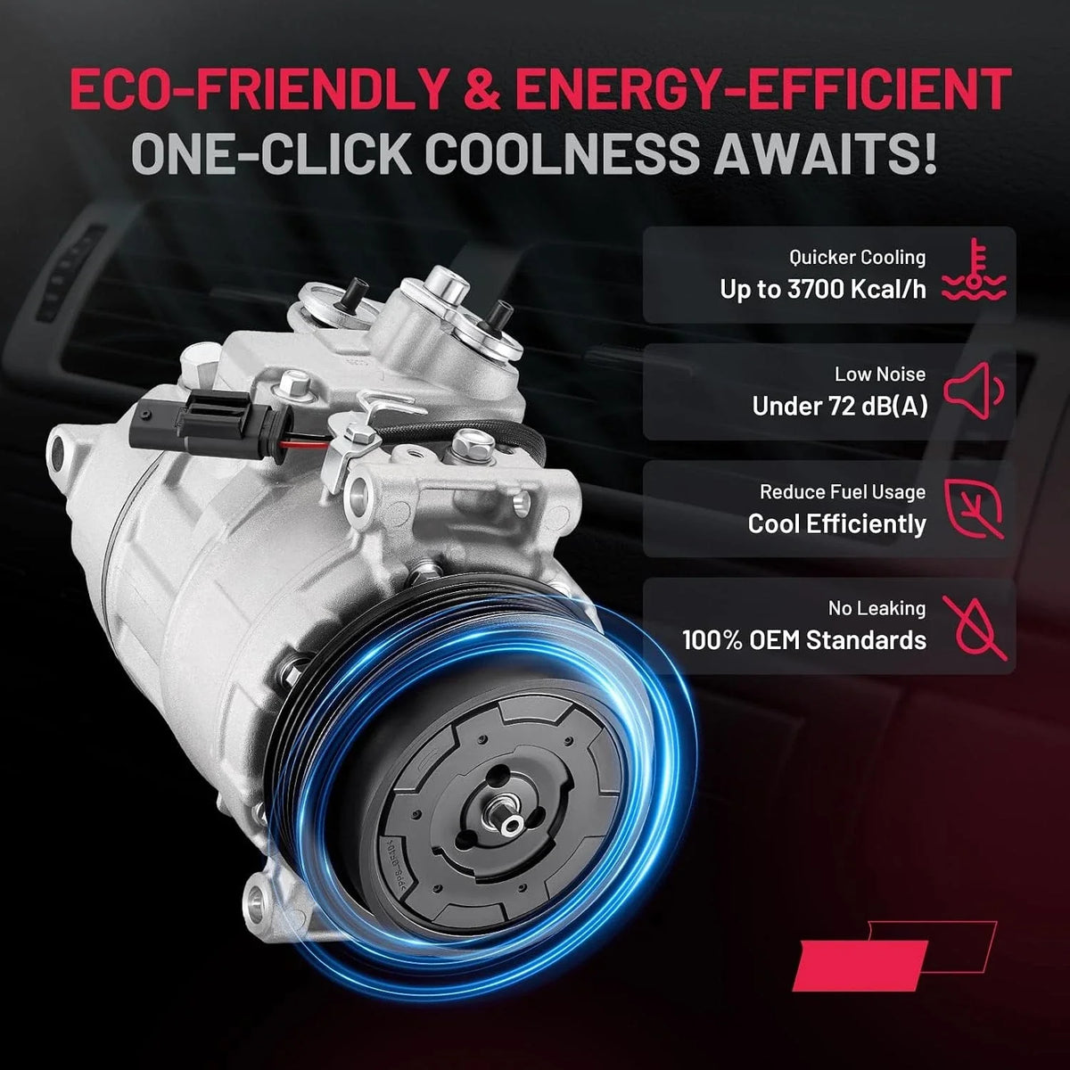 AC Compressor with Clutch for Mercedes-Benz GL350 GL450 (2014–2015) A0008309200