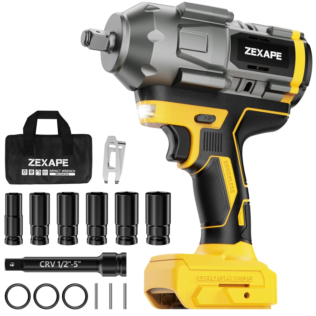 Cordless Impact Wrench 1/2 Inch Brushless High Torque 1360Nm 3 Speed