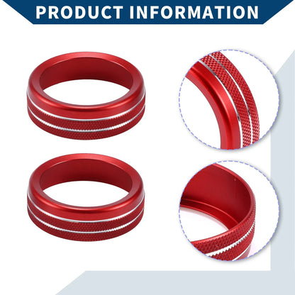 2X Media Radio Tune Switch Knob Cover for Ford Mustang (2015–2021) Red