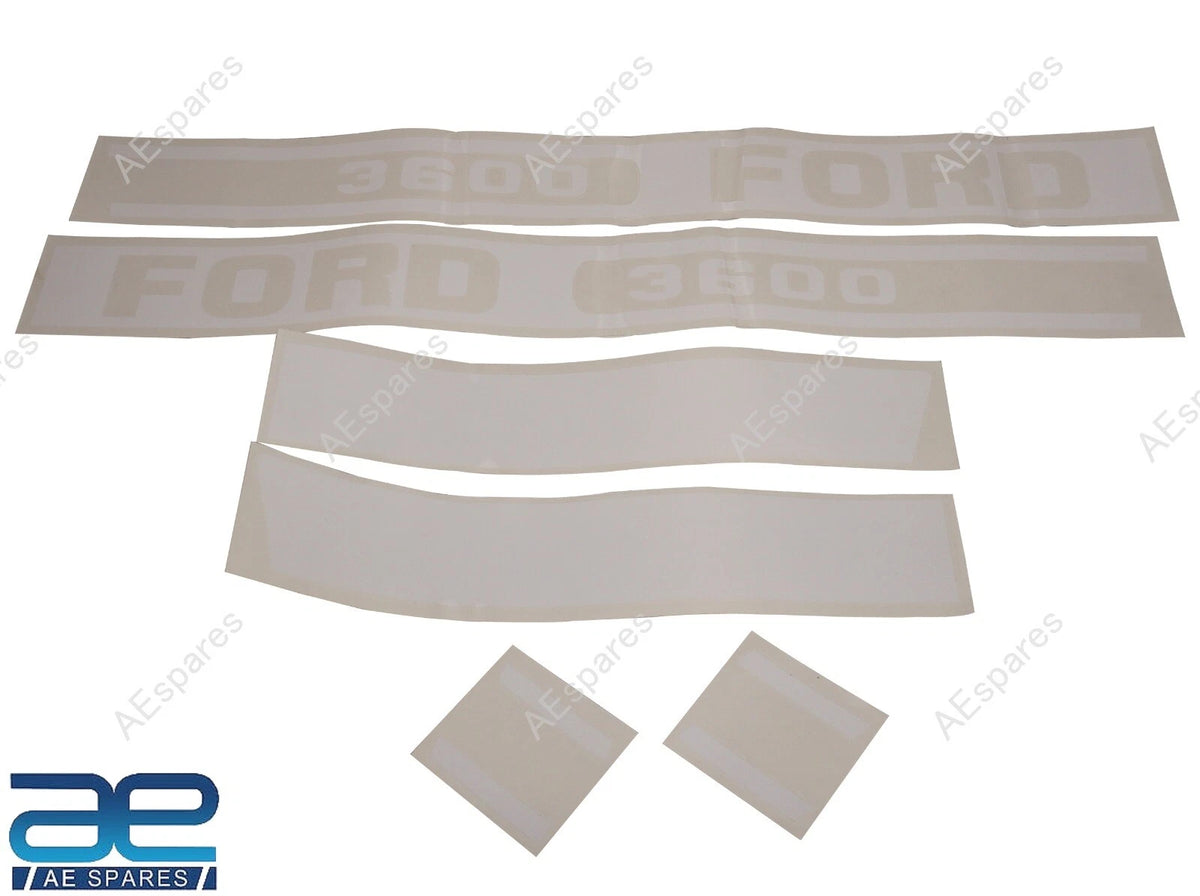 Set of 2 White Hood Decal Emblems for Ford 3600 Tractor
