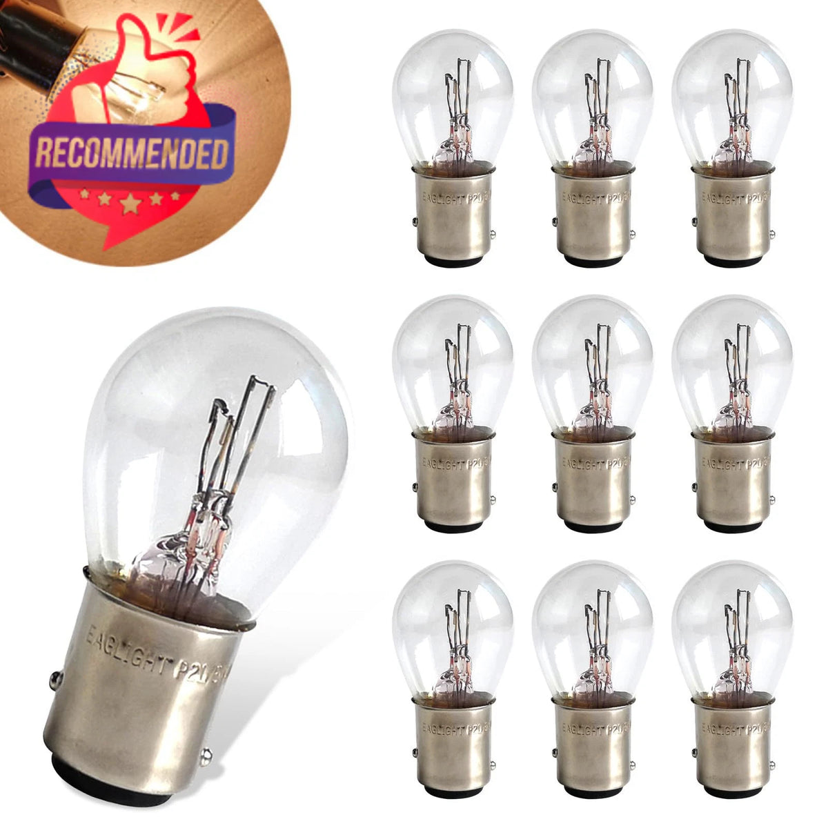 10X 1157 P21/5W S25 Bay15d Light Bulb for Cars (Double Tail High/Low)