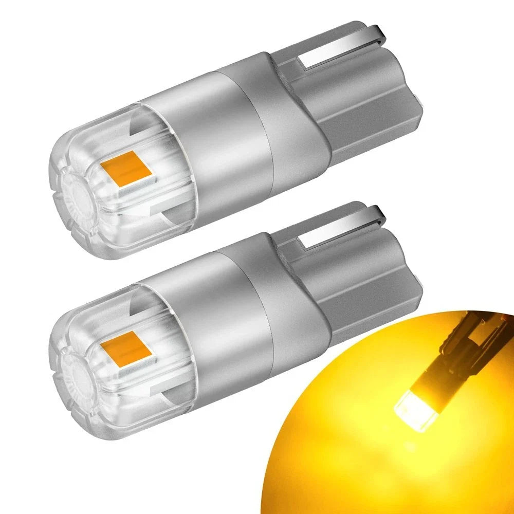 2X T10 Yellow LED Side Marker Light Bulb 168 194 2825 for