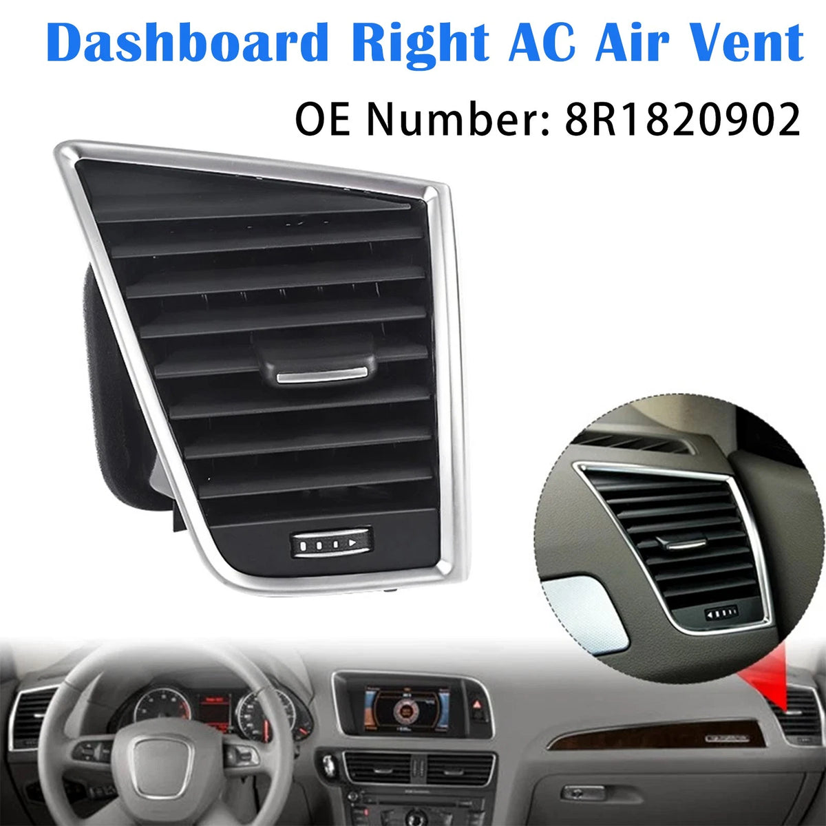 Front Right A/C Air Vent Assembly 8R1820902 for Audi Q5 SQ5 (2009–2017)