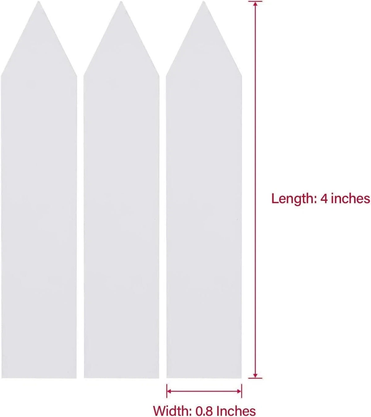 Set of 4 Plastic Plant Labels for Seedlings (4 x 0.8 Inch, White)