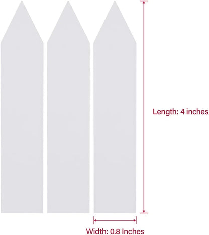 Set of 4 Plastic Plant Labels for Seedlings (4 x 0.8 Inch, White)
