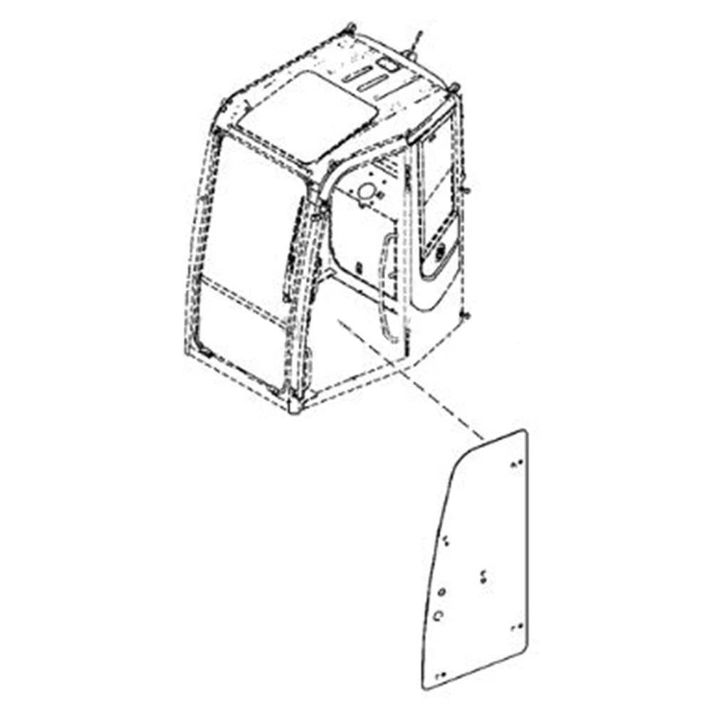 Cab Door Window Glass for John Deere Excavator 85D 85G (No Part Numbers)