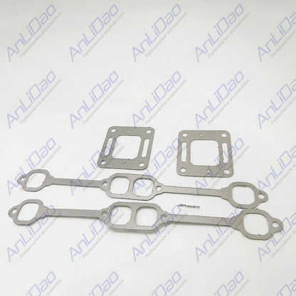 Set of 2 Manifold & Riser Elbow Gaskets for Mercruiser 5.7L 350 (27-33395, 27-863724)