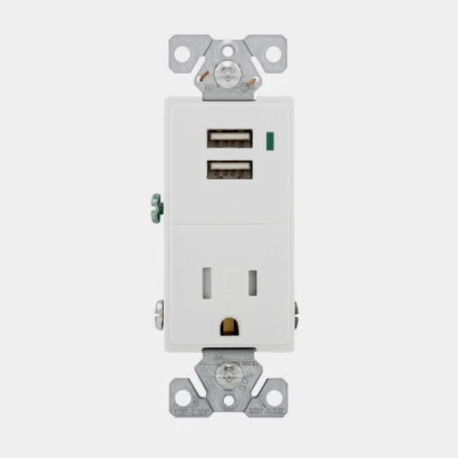 15A 125V Combination 2-Port USB Charger for EATON TR7740W-BOX