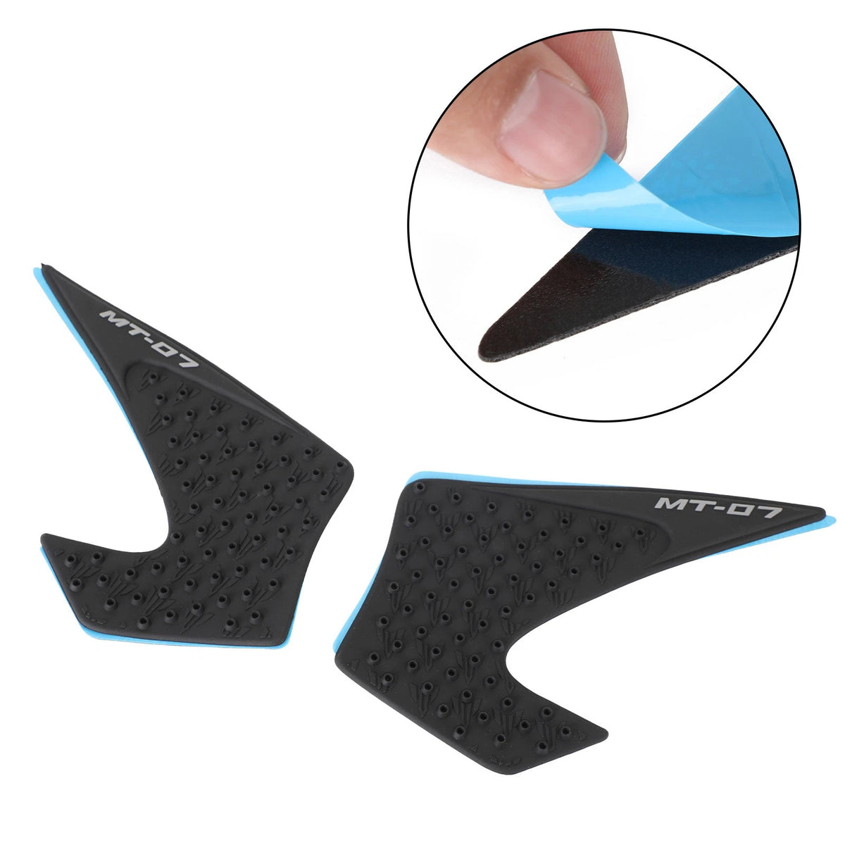 Side Fuel Knee Grip Protector Traction Tank Pads for Yamaha MT-07 (2013–2016) - Side-077-Black