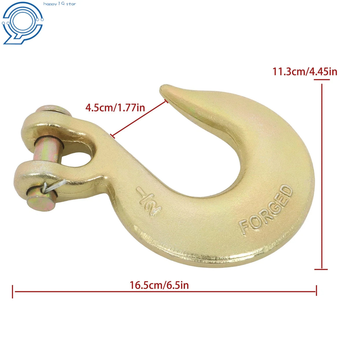 Set of 4 Clevis Slip Hooks for Tow Chains (11,300 LBS Capacity)