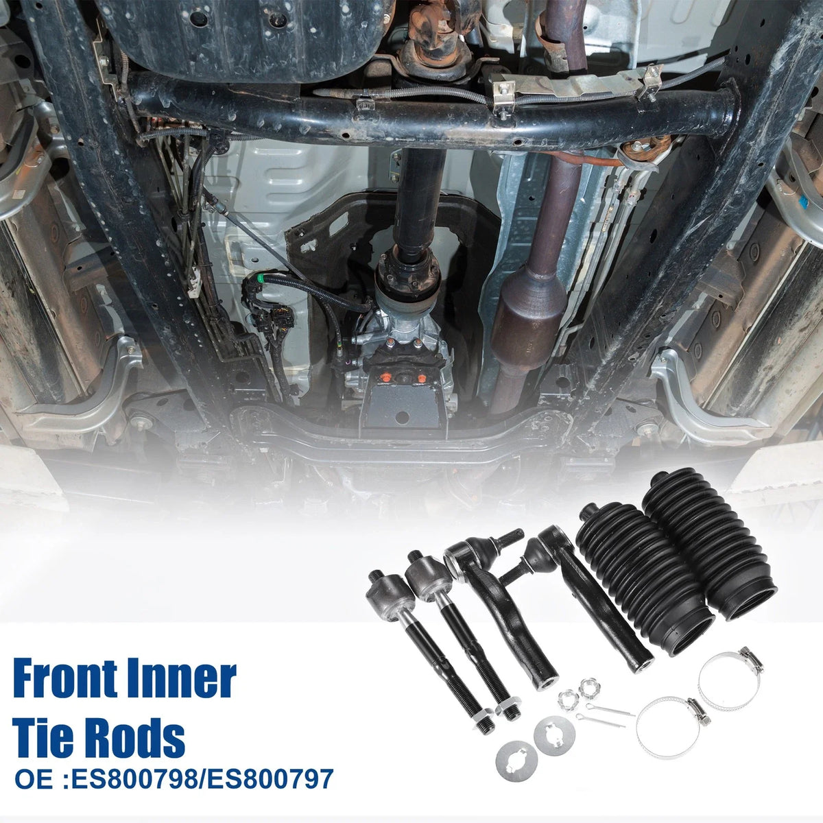 Set of 6 Front Inner Outer Tie Rods for Ford Fusion (2010–2012) with Boots