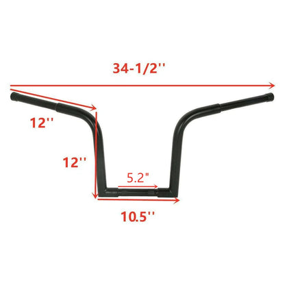1 1/4" Fat 12" Rise Ape Hanger Handlebar for Harley FLST FXST Sportster XL (–)