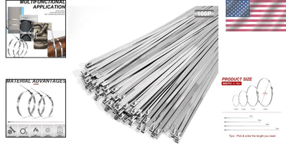 100 Pack Heavy Duty UV Resistant 24 Inch Zip Ties