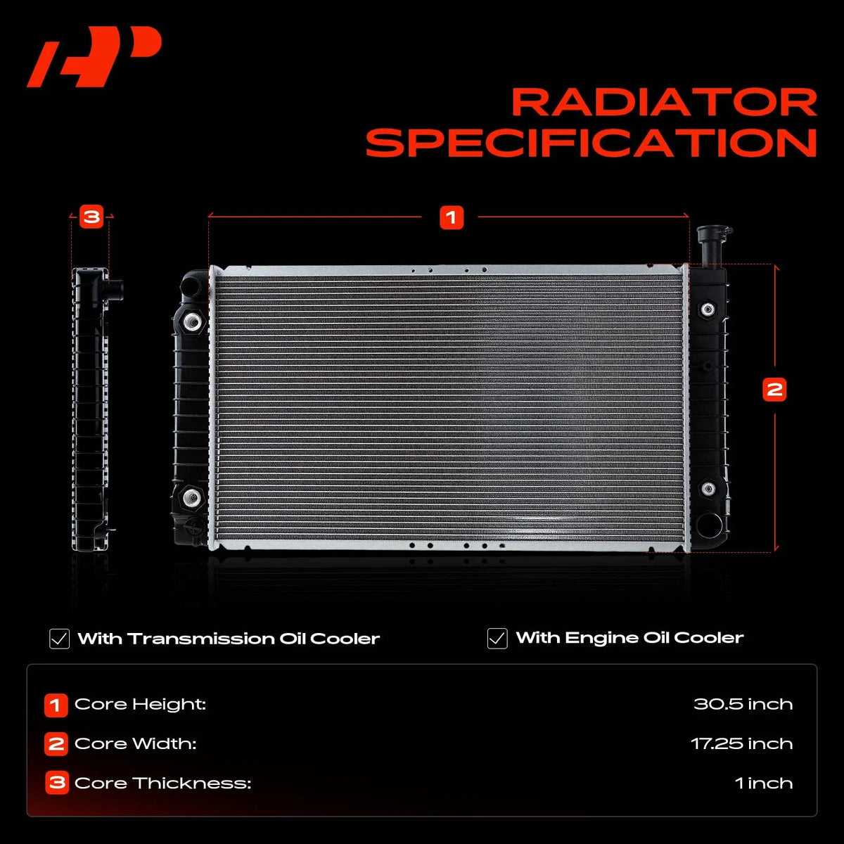 Radiator for Chevy Express 1500 2500 3500 GMC Savana 1500 2500 (1996–2002) 52467178 52475986 52477274 2042