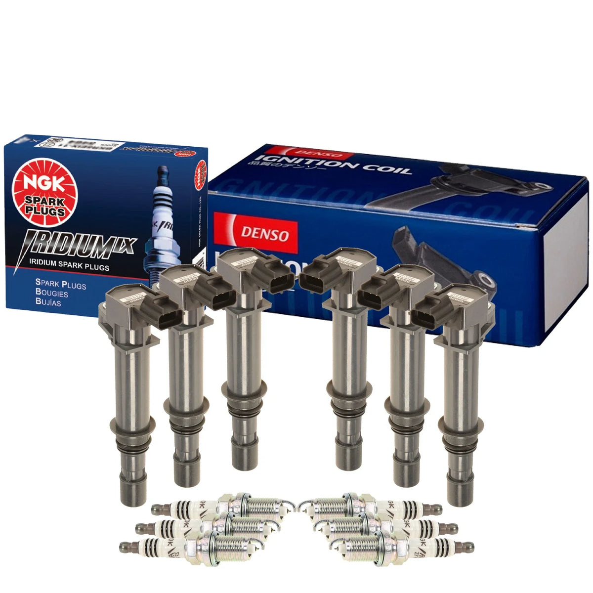 Set of 6 Ignition Coils & Spark Plugs for Dodge Jeep 3.7 V6 (2002–2010)