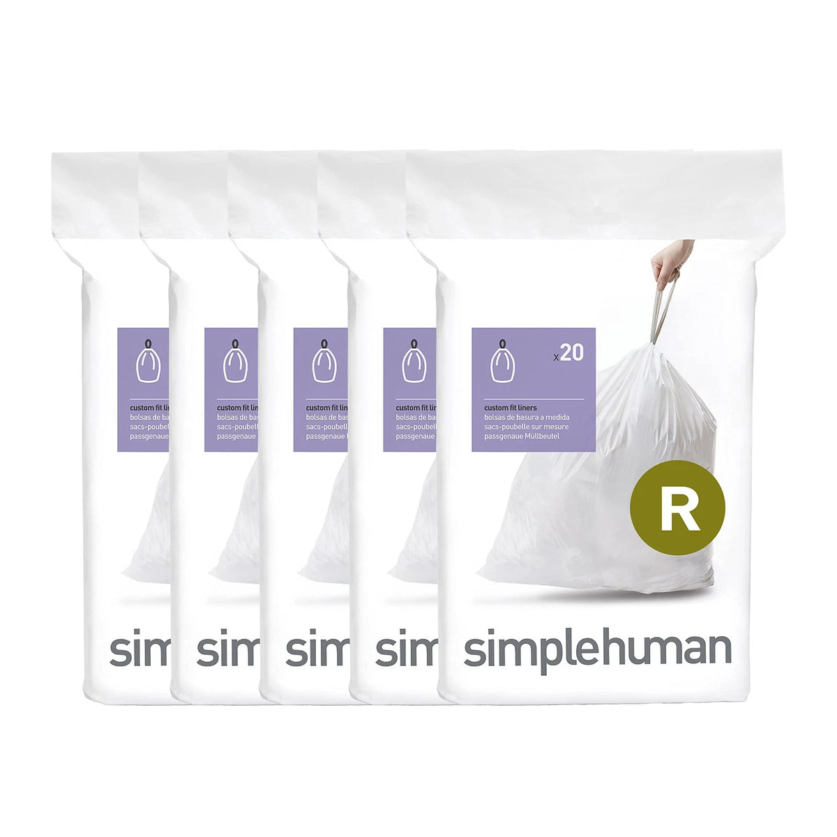 100 Count simplehuman Code R Trash Bags for Dispenser Pack (Pack of 1)