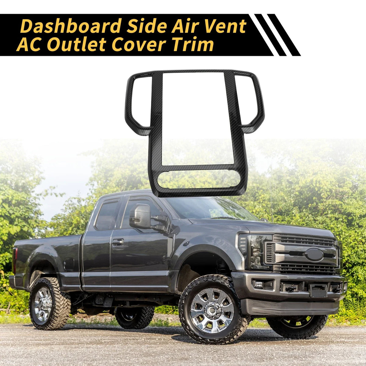 Carbon Fiber Pattern Dashboard Air Vent Trim for Ford Ranger (2023–2024)