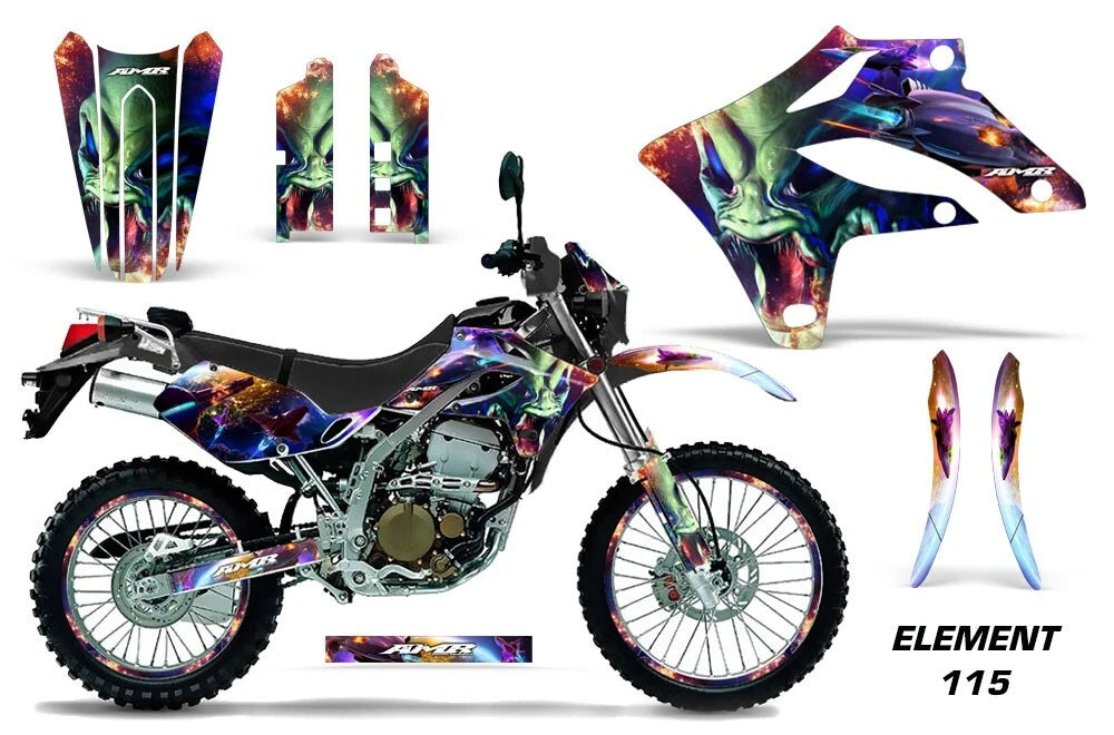 Graphic Stickers +#PLT/RIM Decals for Kawasaki KLX250 (2004–2007)