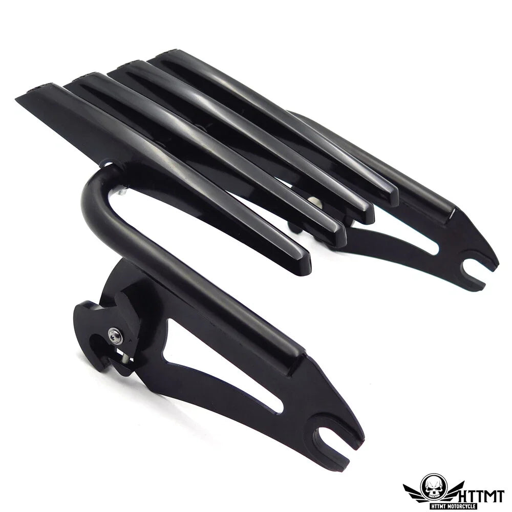 Black Skull Detachable Stealth Luggage Rack for Harley Touring (1997–2008)