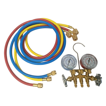 Mastercool 35772 HVAC-R Manifold with 72" Low Loss Charging Hoses