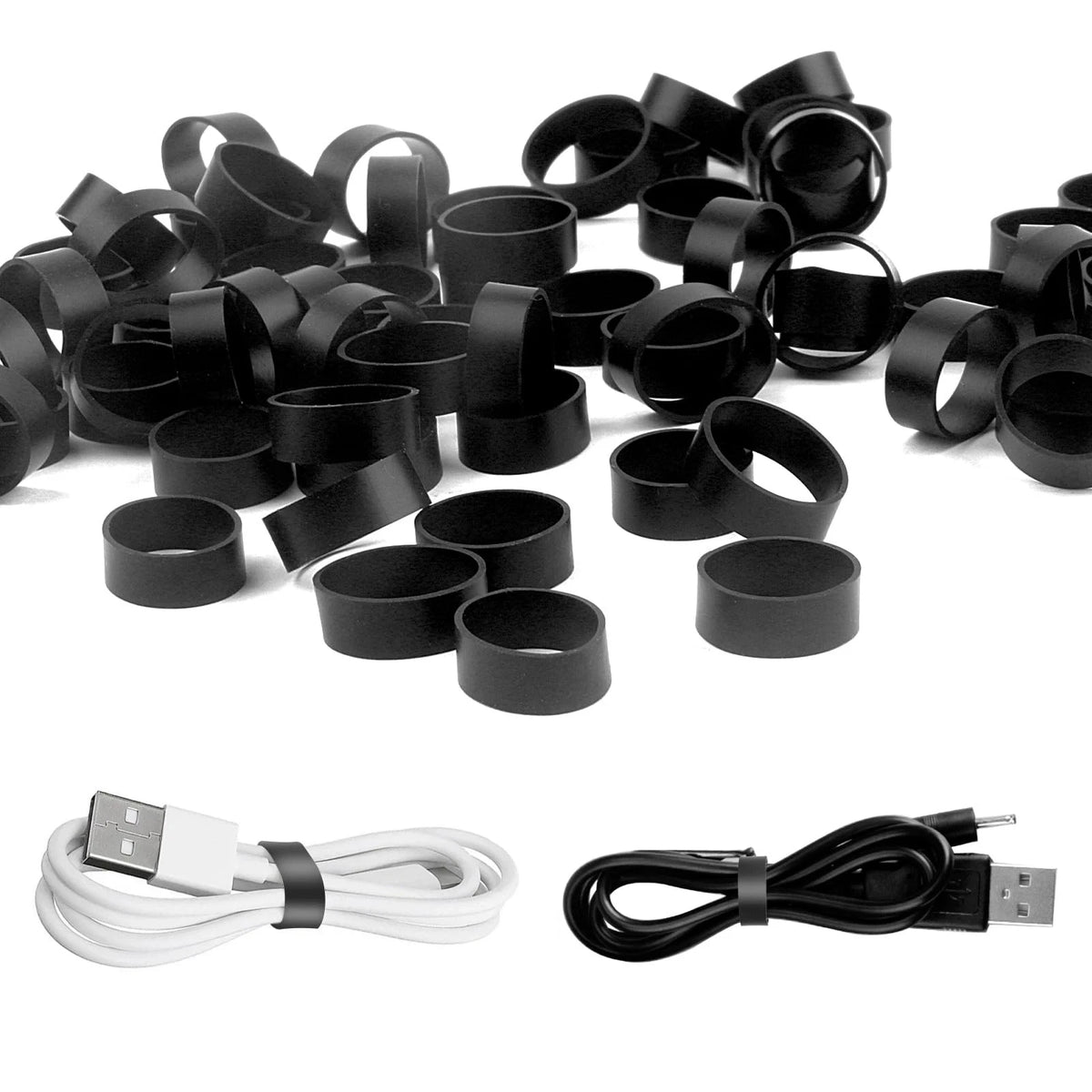 100 PCS Silicone Rubber Bands for Various Applications (0.5 Inch)