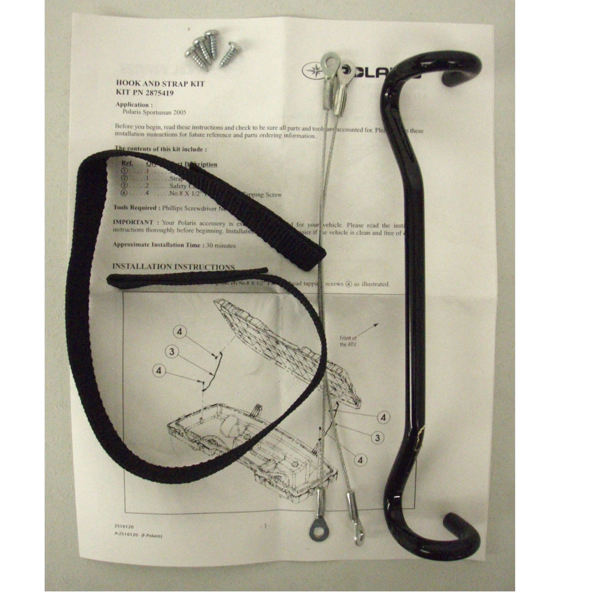 Plow Hook Strap Kit for Polaris Sportsman (OEM 2875419)