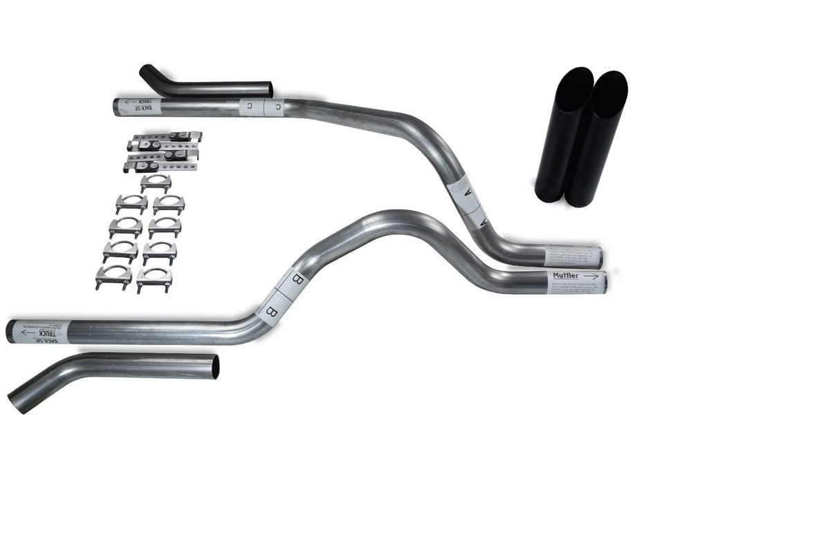 2.5" Dual Exhaust Kit for Dodge Dakota (1987–1996) No Muffler, Black