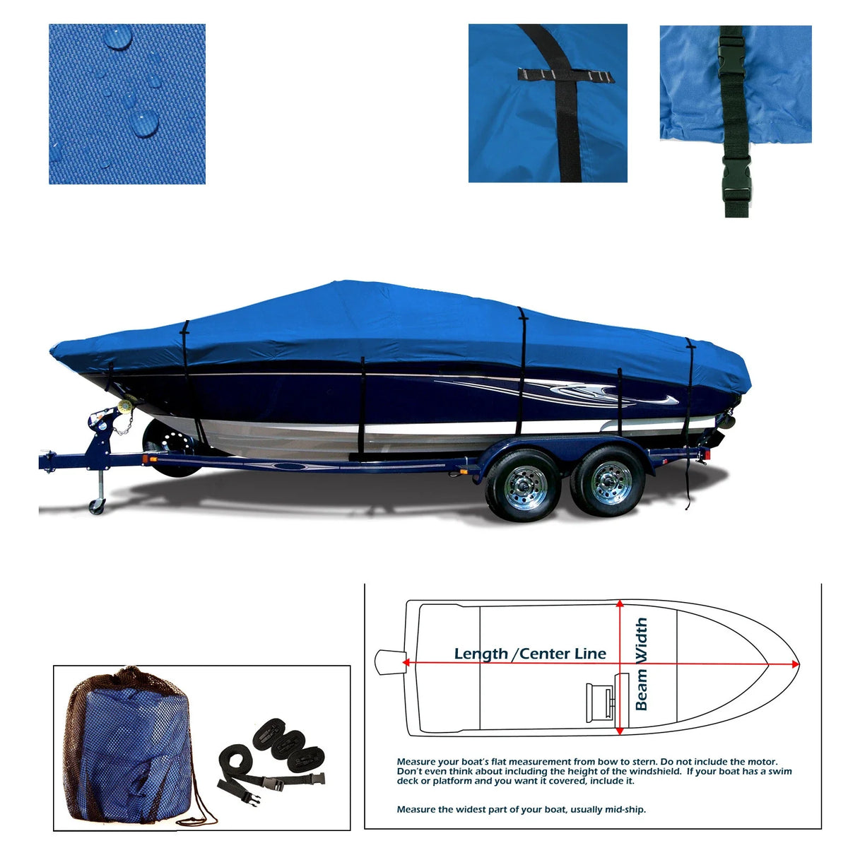 Trailerable Boat Cover for Yamaha SL210 (2003–2005) 600D Heavy Duty