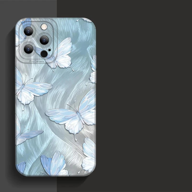 Luminous Butterfly Phone Case for iPhone 13 14 15 16 17 Pro Max Plus