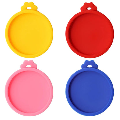 Set of 4 Durable Pet Can Lids for 2.5-inch Cans - Yellow, Red, Pink, Blue