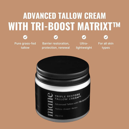 Tallow Balm for Men - Superior Mane Wrinkle Repair (2 Fl Oz)