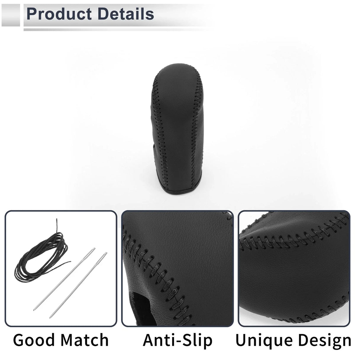 1 Pc Gear Shift Knob Cover for Nissan Tiida (2004–2012) Black Faux Leather