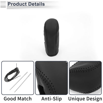 1 Pc Gear Shift Knob Cover for Nissan Tiida (2004–2012) Black Faux Leather