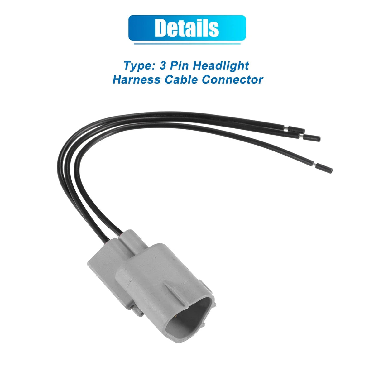 3 Pin Headlight Harness Cable Connector for Toyota Scion (No. 9098011015)