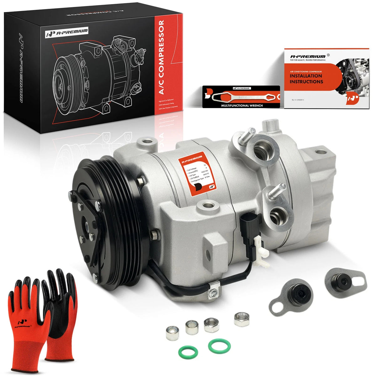 A/C Compressor with Clutch for Ford Mustang (2015–2017) FR3Z19703C, FR3Z19703H, 167313