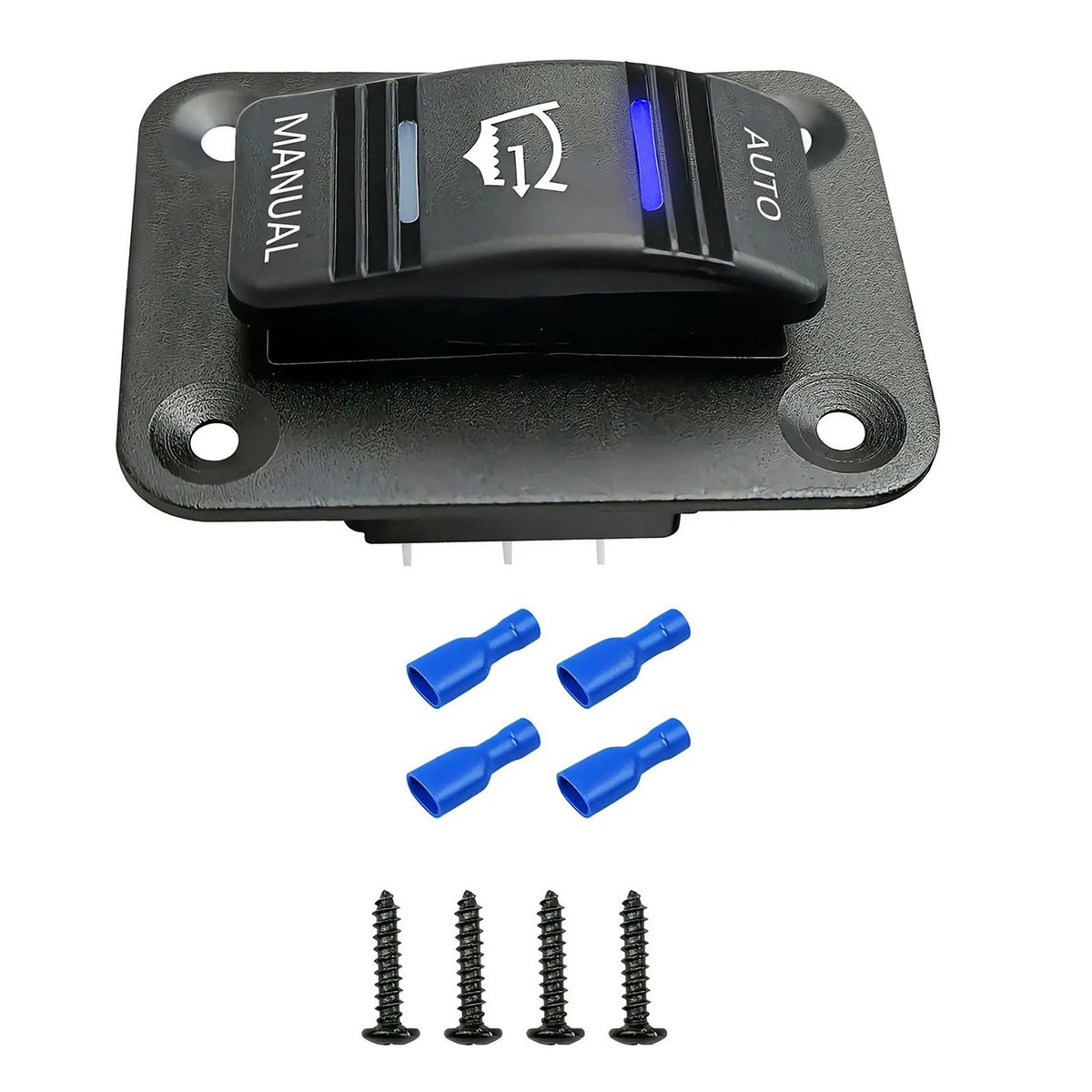 4-Pin 12V/24V SPDT 3-Way Bilge Pump Rocker Switch with Blue LED