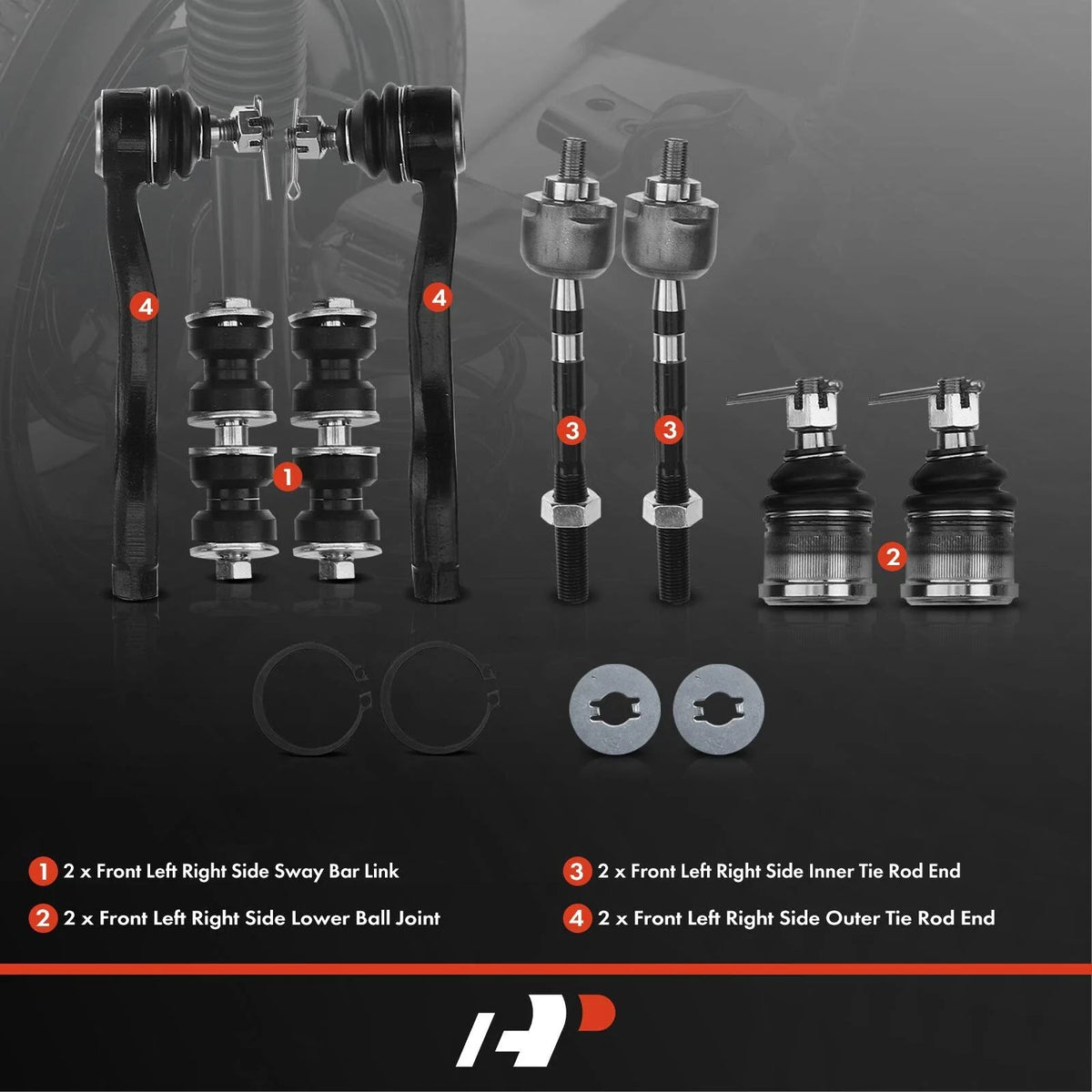 8x Front Sway Bar Tie Rod Ends for Honda Civic (1992–1995) Acura Integra