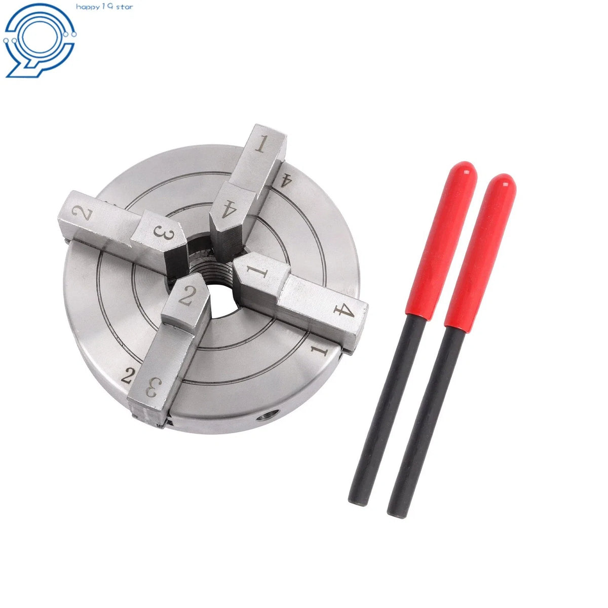 4 Inch Quick Change 4 Jaw Lathe Chuck Set for 1x8 TPI (Self Centering)