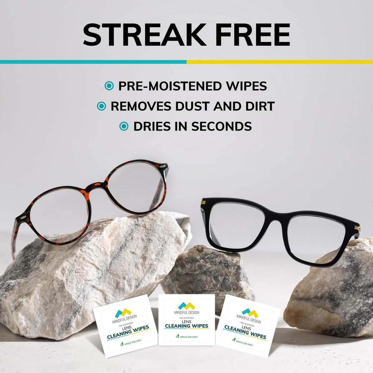Lens Cleaning Wipes for Mindful Design (Pack of 210)