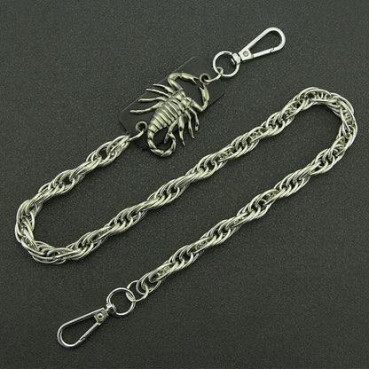 Set of 4 Men's Heavy Wallet Chains for Biker Trucker Jean Key Chain