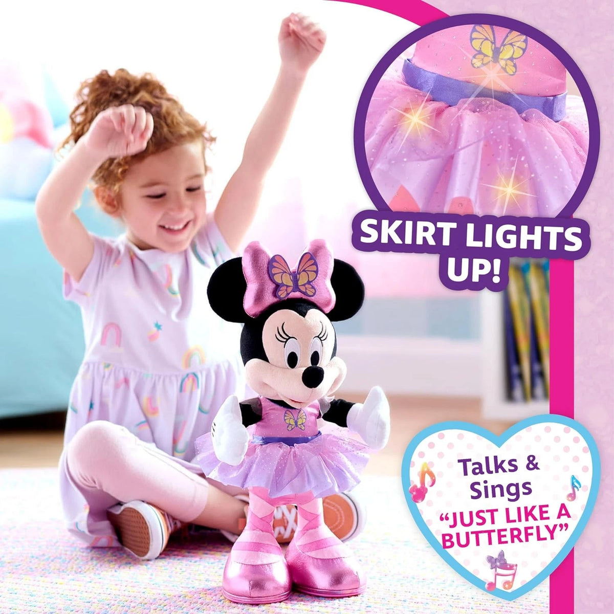 Butterfly Ballerina Minnie Mouse Plush Doll with Lights and Sounds